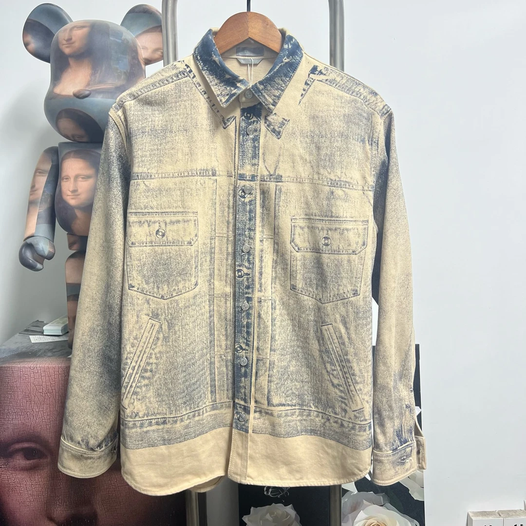 99新 DIOR/迪奥 做旧新款牛仔衬衫外套 尺码：38 衣长78 胸围52
