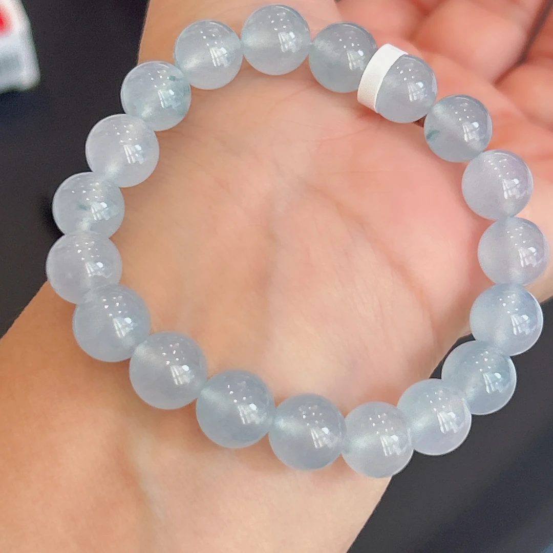 7姐专场/翡翠 高冰大珠手串 冰飘蓝花10.2mm  LZ1031FC894