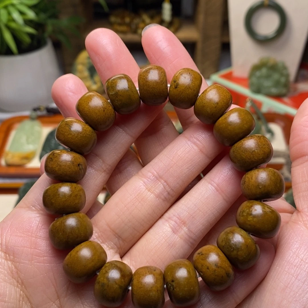 岫岩河磨玉（透闪石质玉）未镶嵌手串