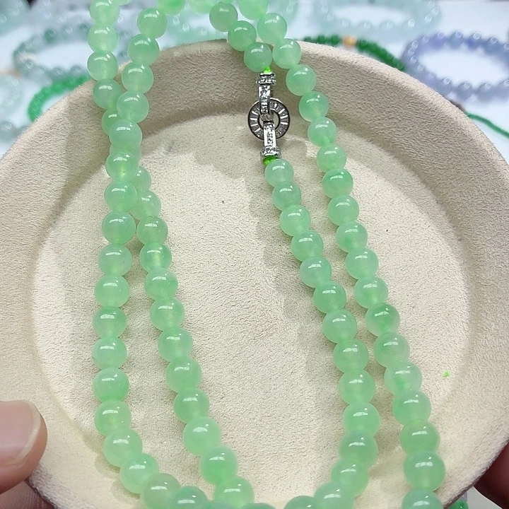 翡翠未镶嵌手链天然缅甸翡翠A货 卡7.2