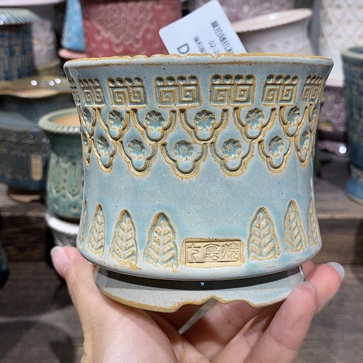 七里烧花盆2-20-136口径8