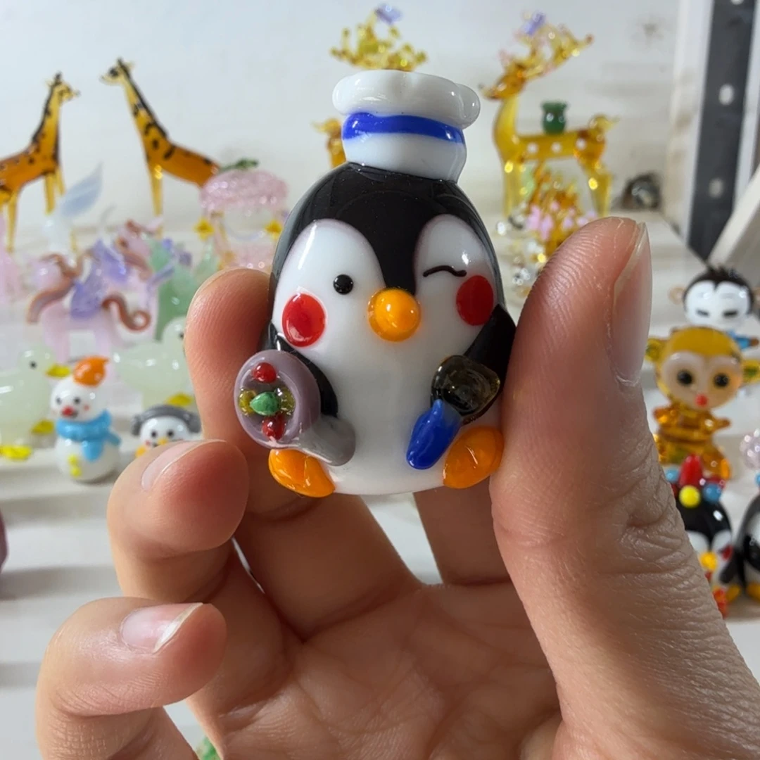 琉璃手工艺品厨师企鹅