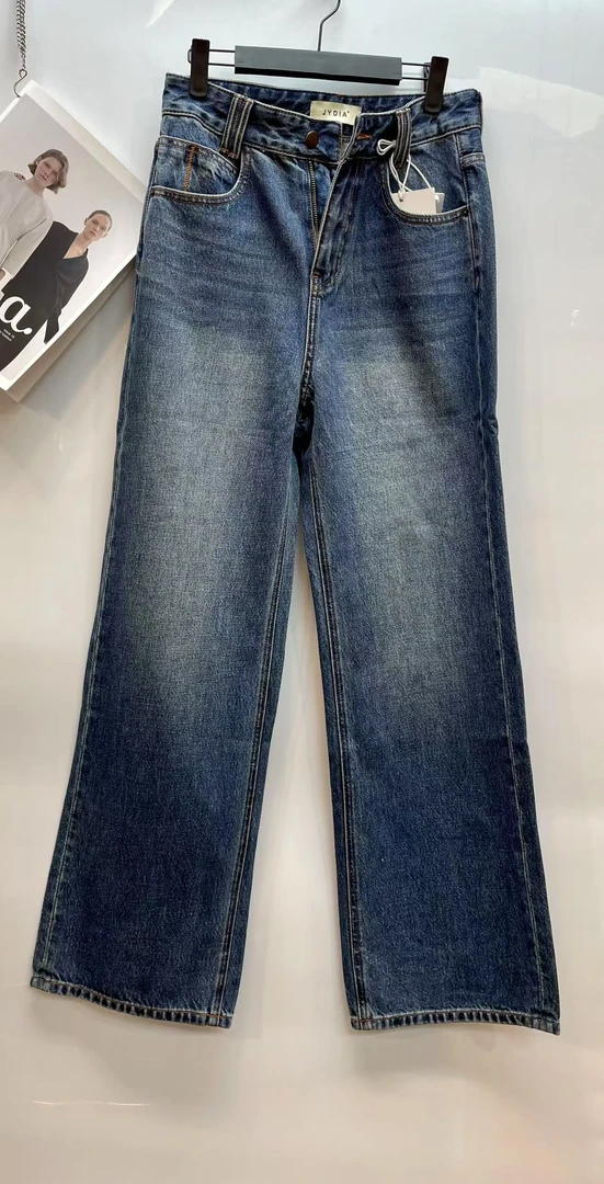 深圳南油2025新款棕色纽扣后腰带棕色图标蓝色牛仔裤083