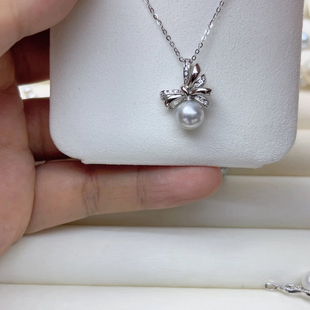 银S925镶嵌海水珍珠颈饰