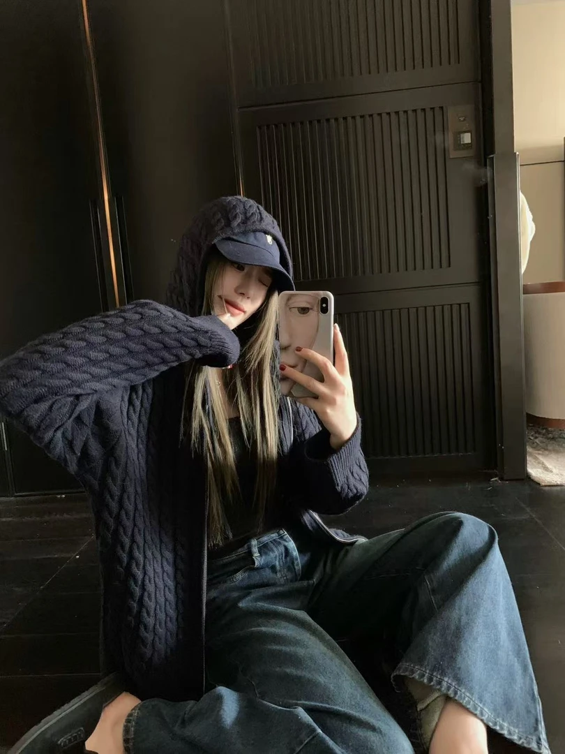 0622春季2026韩系复古简约纯色小众休闲百搭ins风时尚针织毛衣女