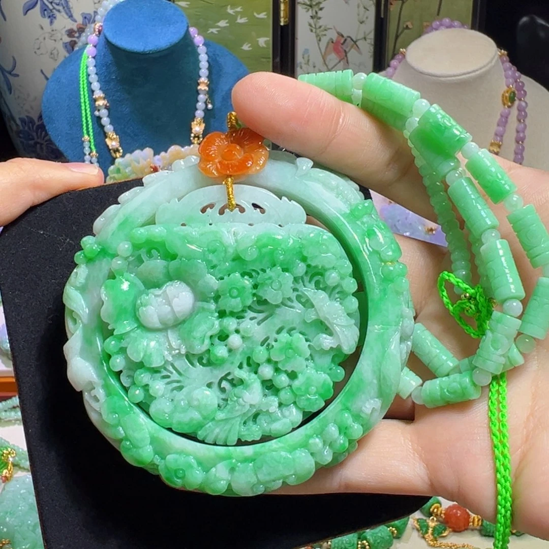 翡翠未镶嵌毛衣链阳辣高品套镯