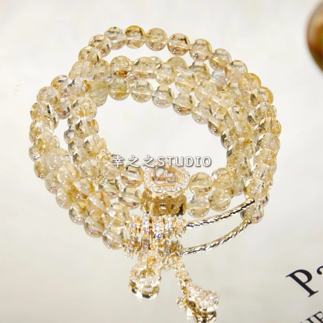 s1702【晴朗】黄塔晶双圈天然水晶气质设计款多样性发其一