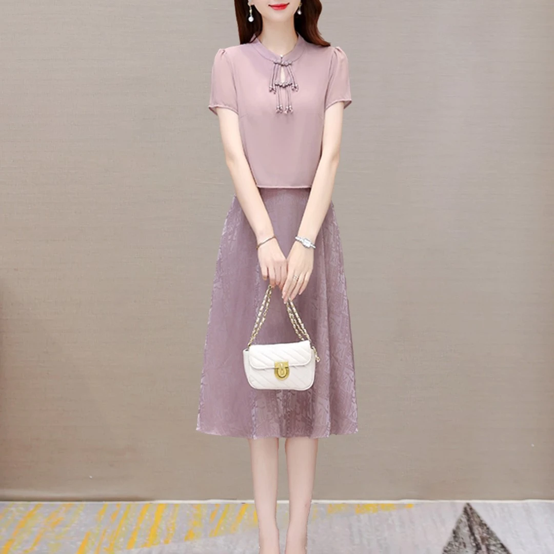 洋气衣服妈妈新中式改良时尚连衣裙2025夏季新款高端大气喜婆婆装