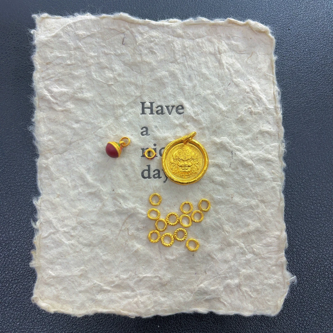 足金 黄财神吊坠配件穿绳（一个小孙）