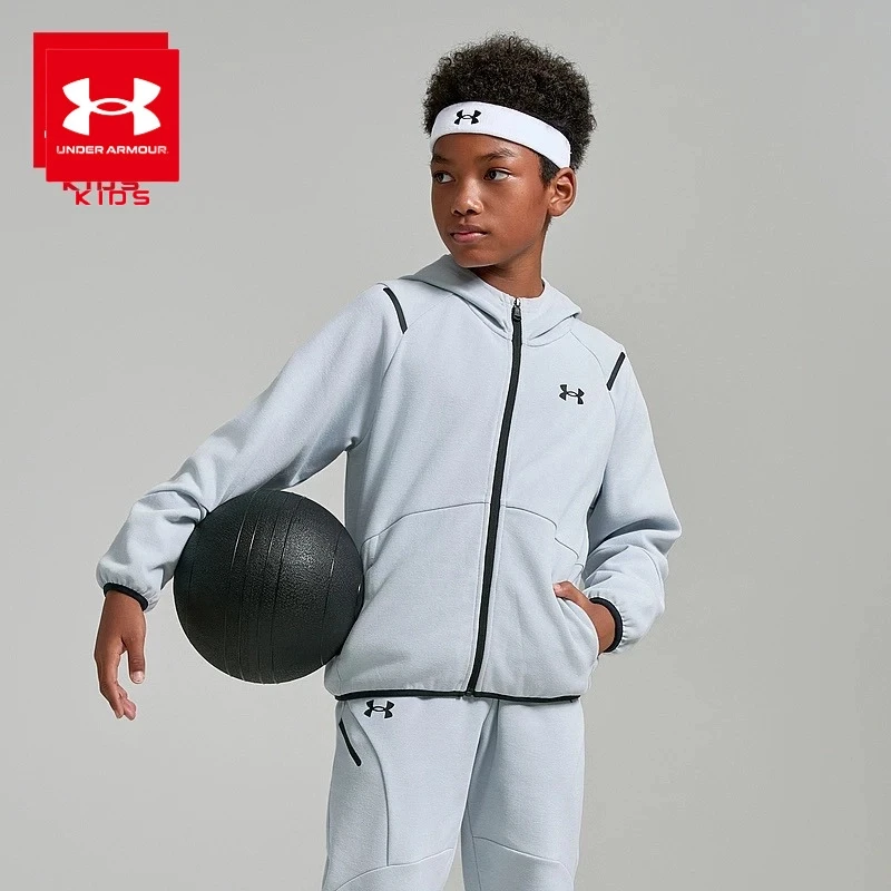 Under Armour/安德玛儿童新款连帽户外休闲针织外套舒适运动衣