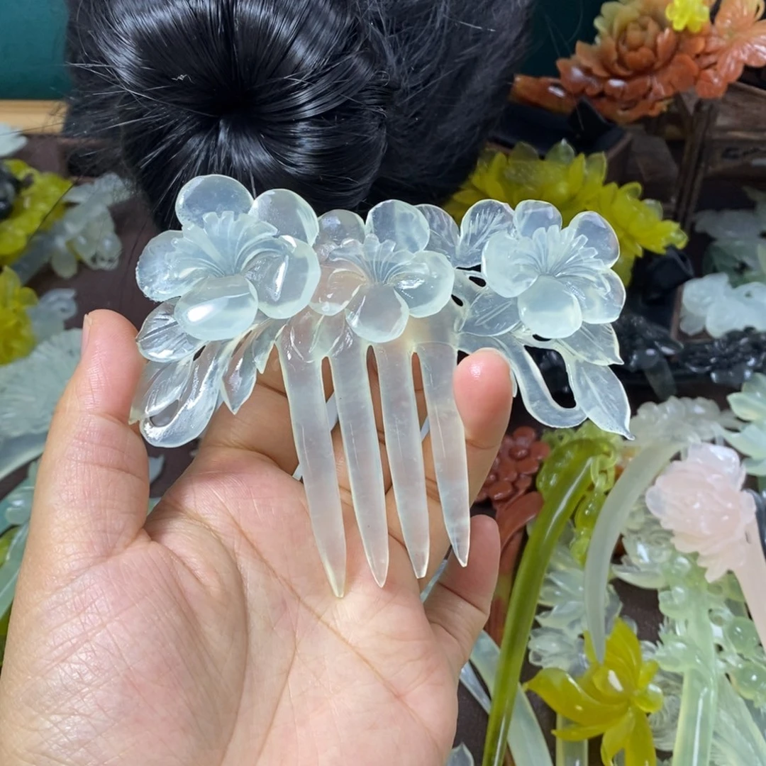 蛇纹石玉未镶嵌发饰