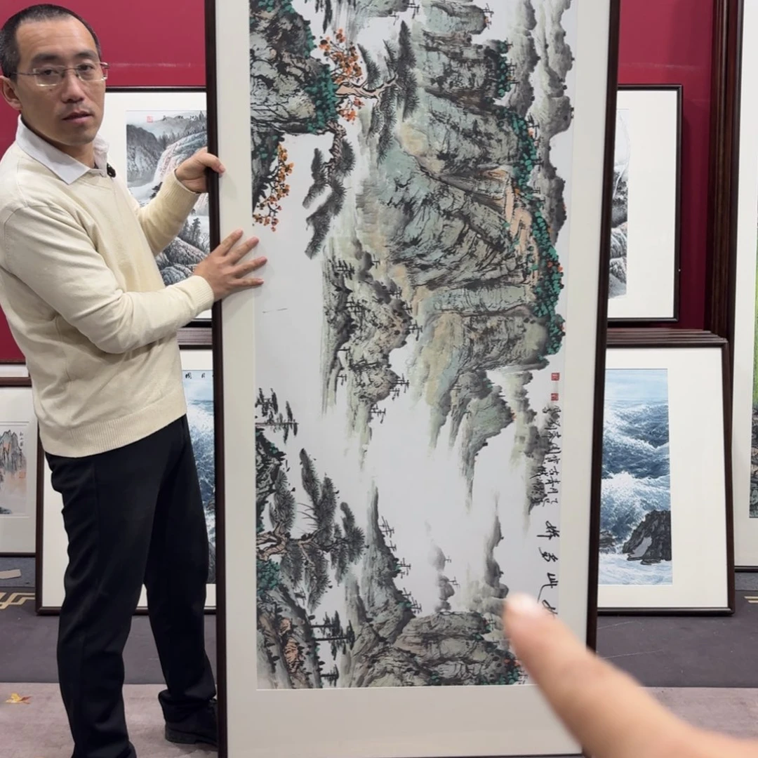 国画手绘作品带框210/80