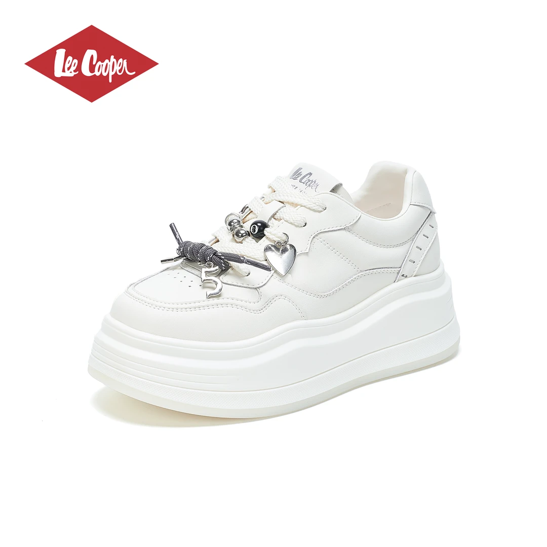 LEE COOPER厚底增高小白鞋女2026春款运动板鞋面包鞋子休闲鞋
