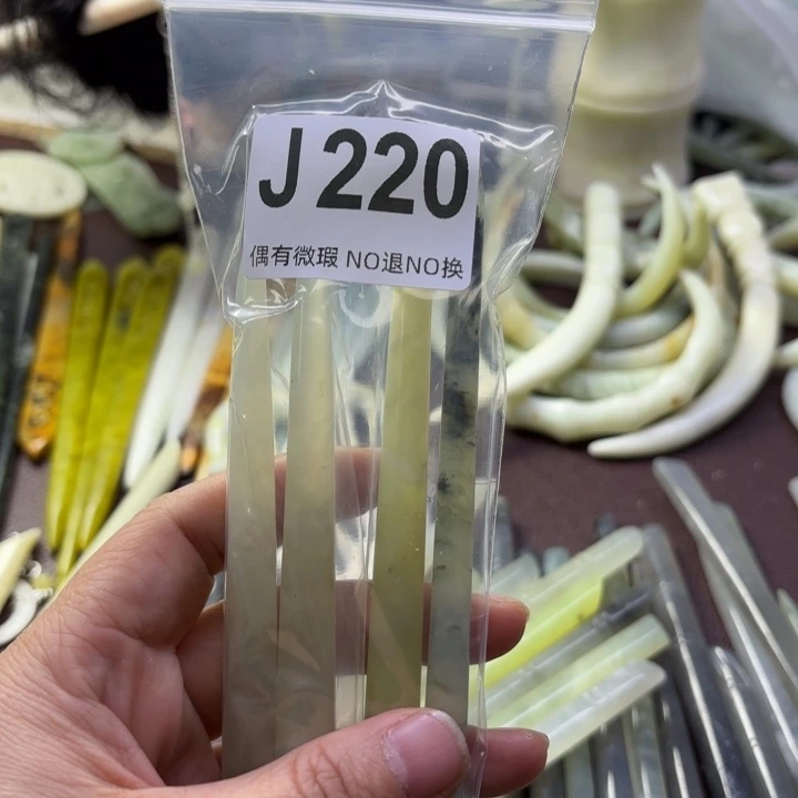 蛇纹石玉发饰合金蓝*