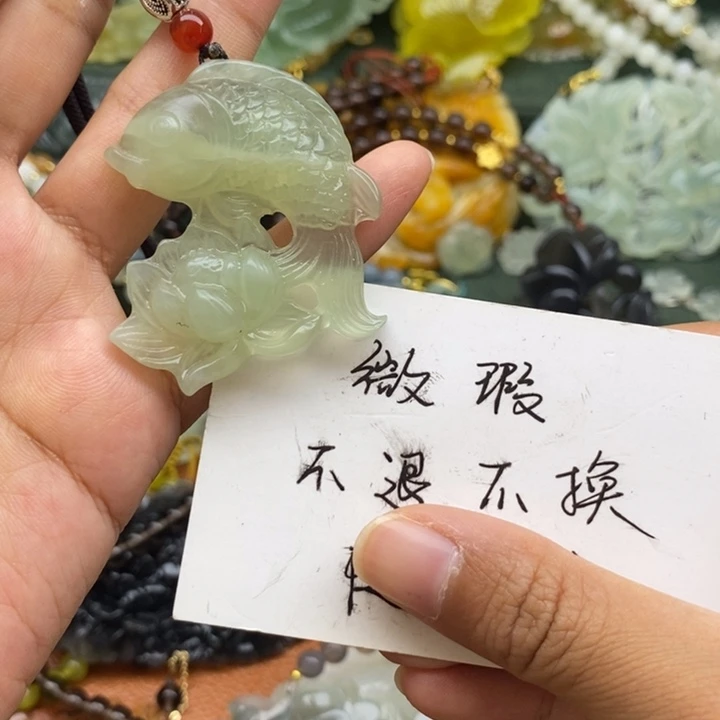 未镶嵌岫玉毛衣链锁骨链