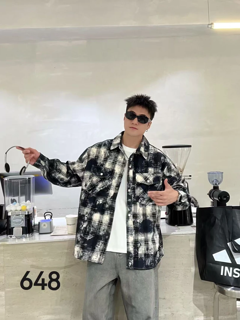 180-300斤大码男装加肥加大时尚宽松牛仔潮牌外套648#