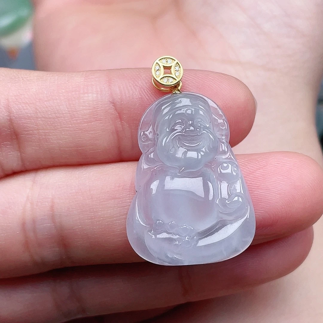 翡翠未镶嵌颈饰财神