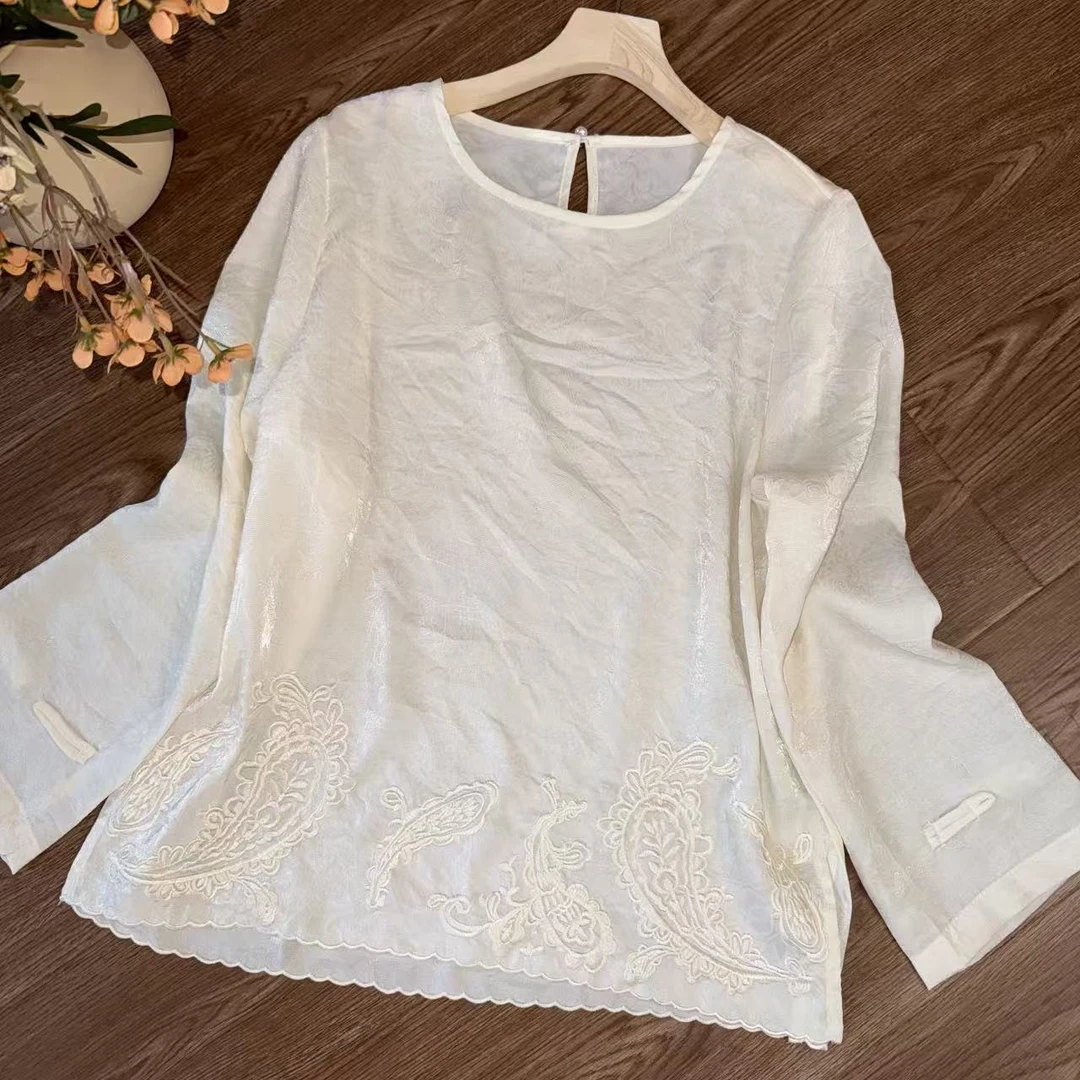 【大季原创】Z905秋季新款百搭长袖休闲打底时尚国风上衣