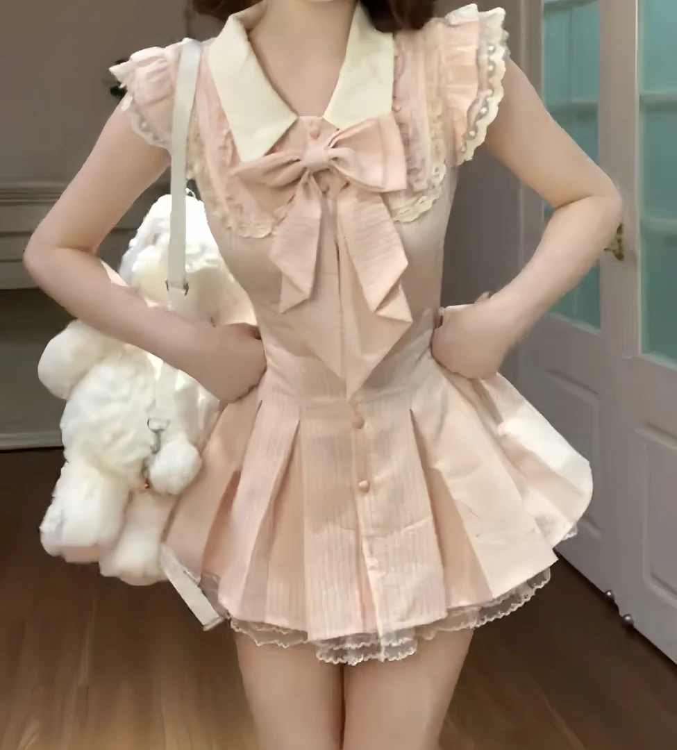 莓莓奶盖 夏季新款纯欲甜美可爱公主风小众千金清冷感设计连衣裙