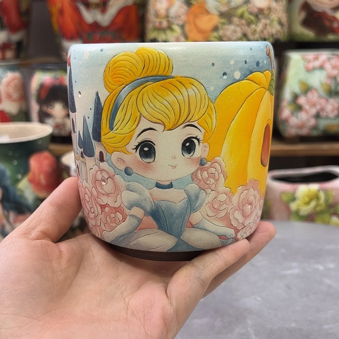 景德镇炫彩手绘口9.5高10.5