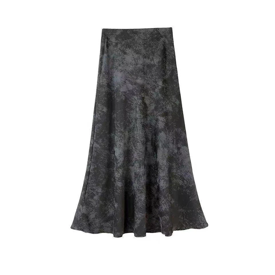 B 门店32&9！慕尼黑半裙」高级感晕染垂坠缎面A版鱼尾半身裙 C22094