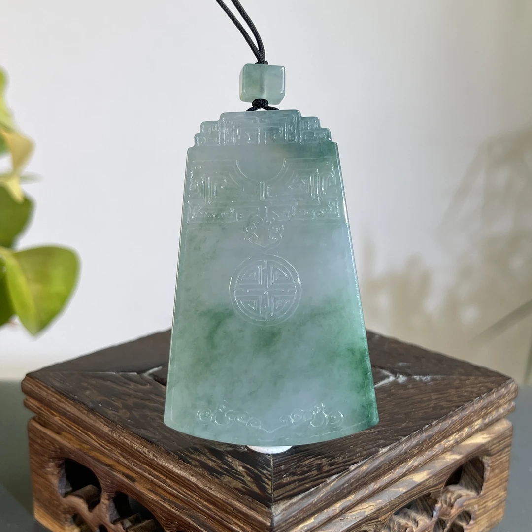 JGB27-163  天然缅甸A货翡翠  仿古牌