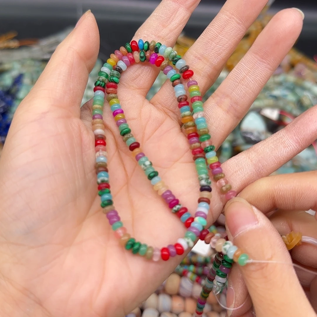 玛瑙/玉髓合金珠宝半成品多宝4mm算盘一条