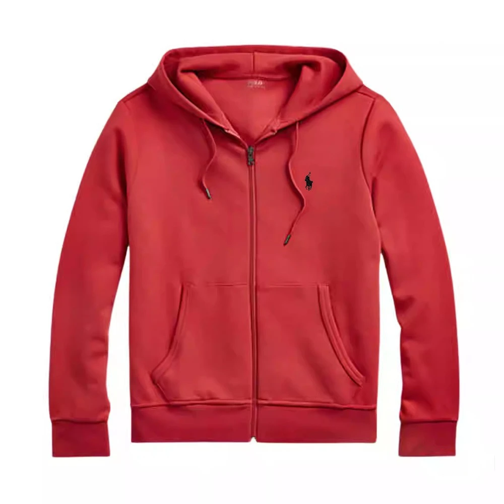POLO RALPH LAUREN拉夫劳伦 男士秋冬运动双面针织连帽拉链外套红
