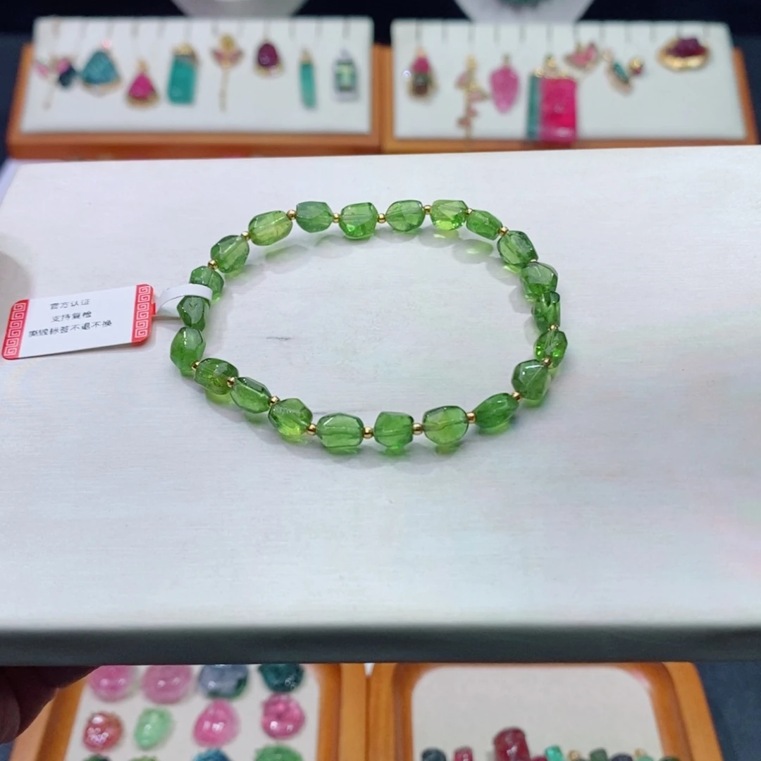 18K金镶嵌单圈手链m碧玺随行