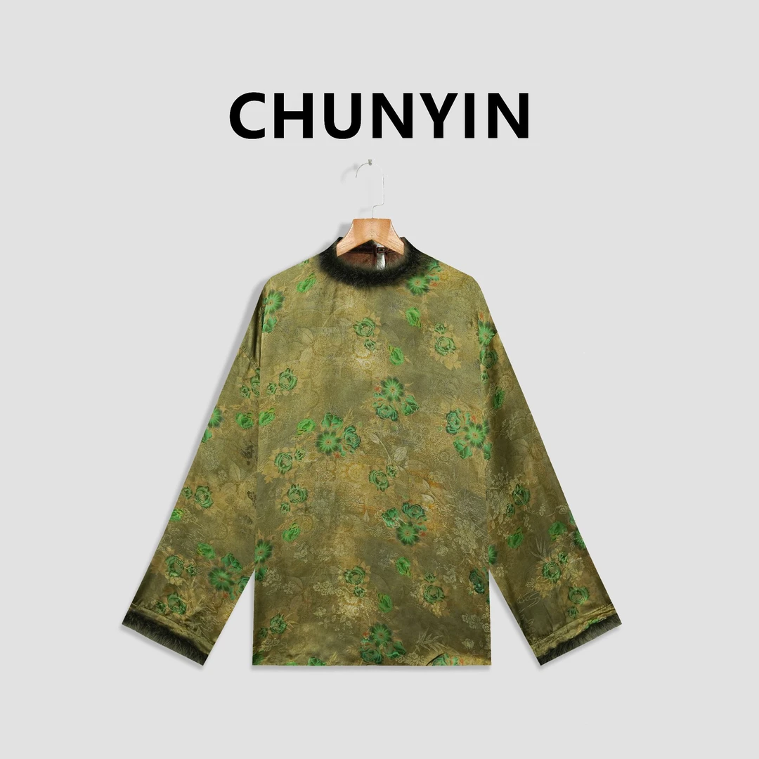 李心儿【花团锦簇双面穿】新中式国风设计师提花时尚T恤28228新