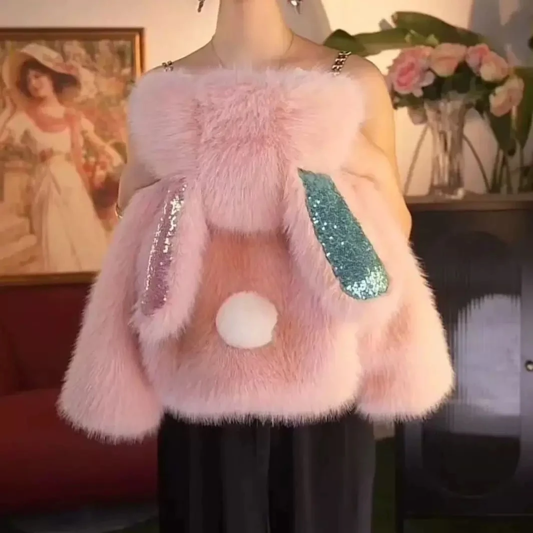 【2468】小女孩洋气冬季翻领单排扣厚款宝宝常规加绒毛妮外套