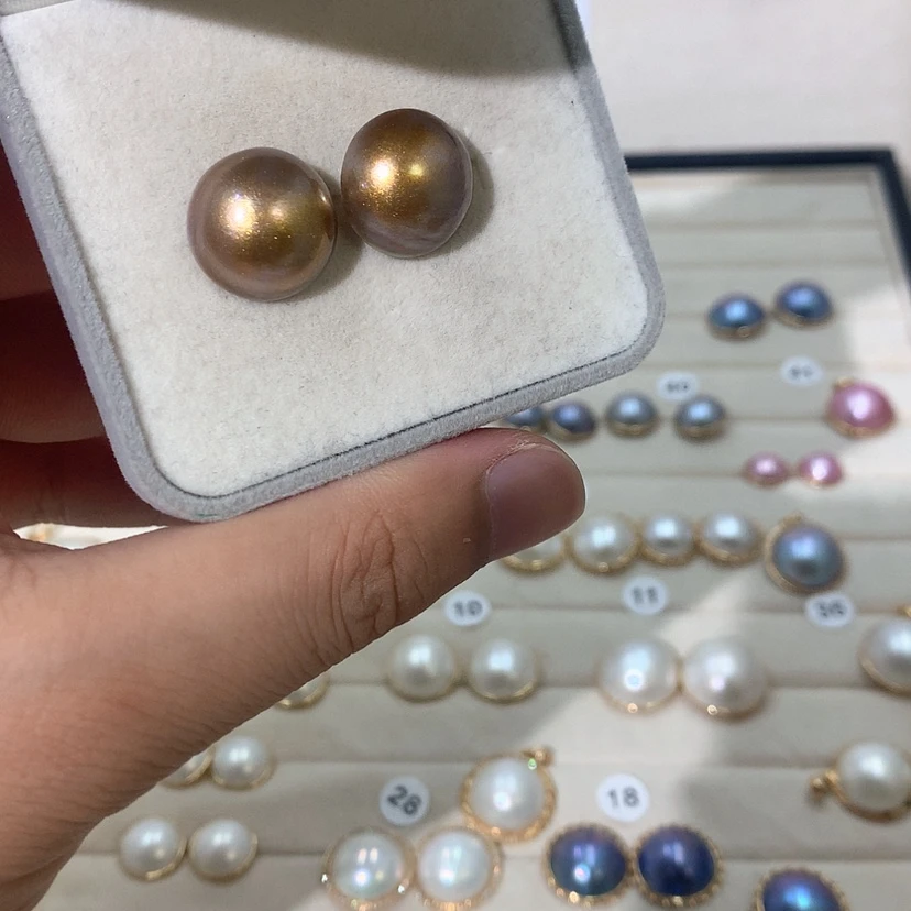 【闪购商品】耳饰拼合珍珠（马贝珠）银S925镶嵌