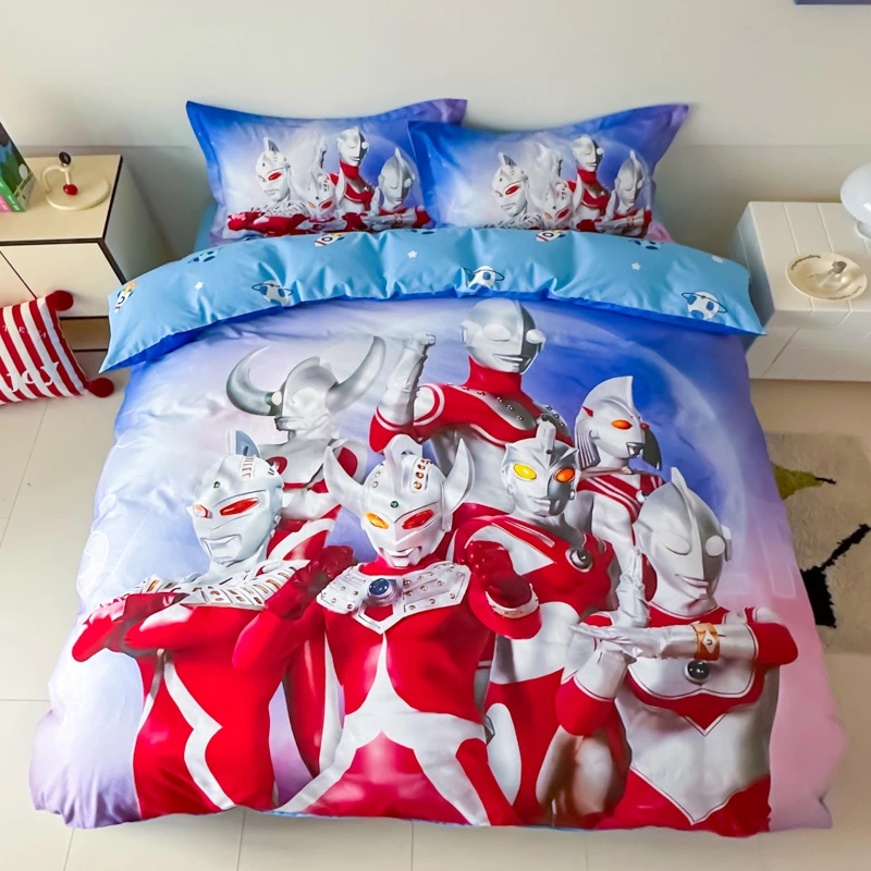 奥特曼卡通全棉纯棉四件套1.2m三件套床笠款儿童床亲肤被套床单款