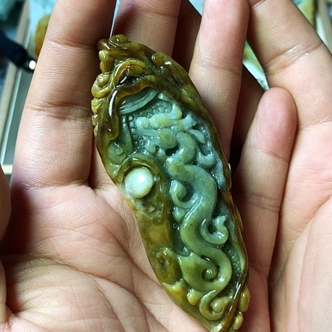 颈饰未镶嵌翡翠福豆豆珠宝翡翠颈饰