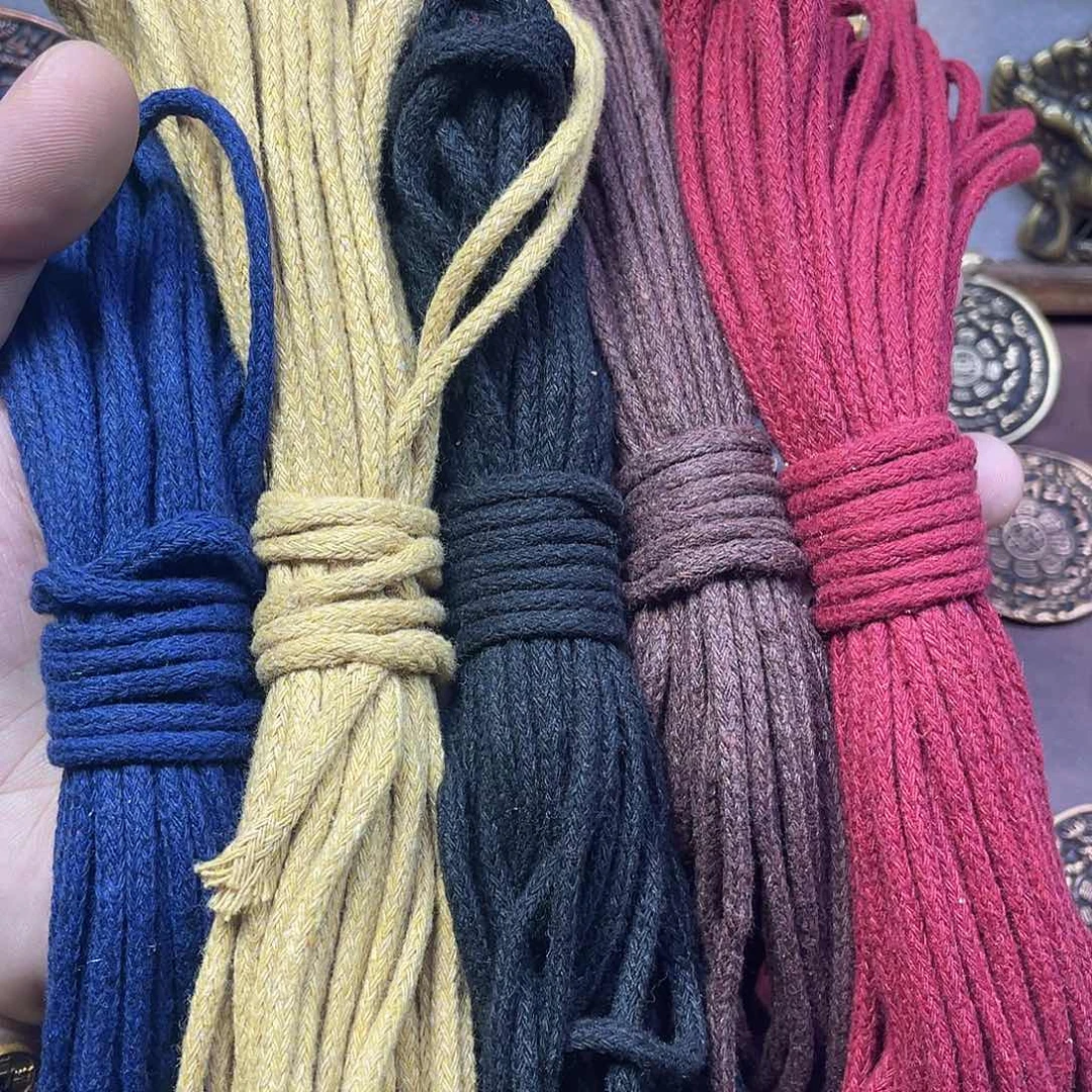 五种颜色包芯棉绳各10米3.0规格