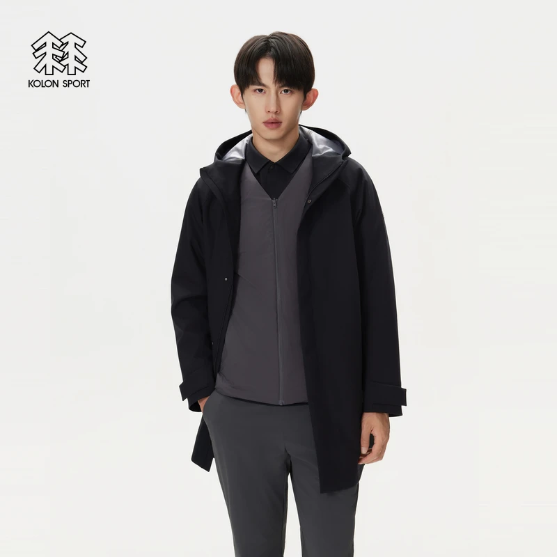 KOLON SPORT可隆鹅绒衣防泼水男士商务通勤3L可拆卸羽绒三合一