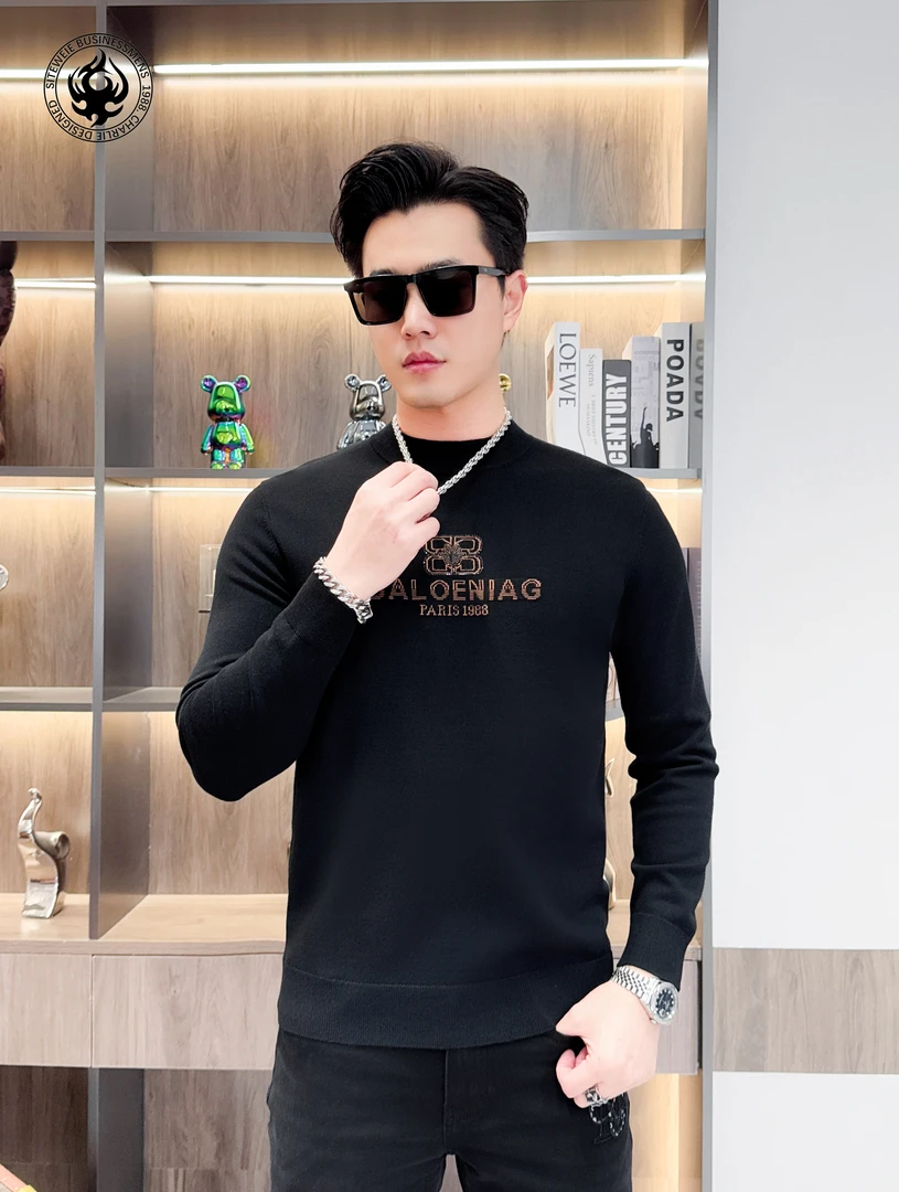 【SITEWEIE】2025秋冬欧货羊毛衫男士加厚针织圆领保暖轻奢2528