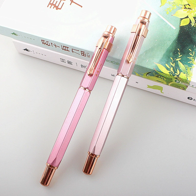 八边形钢笔简约时尚学生办公书写暗尖商务刻字可定制