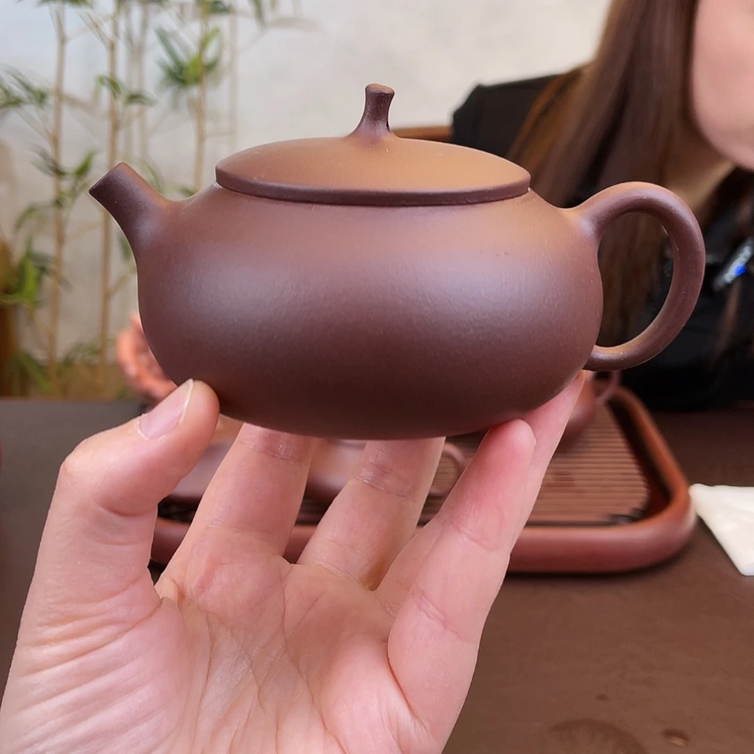 紫砂茶壶深井紫泥茄瓜210cc