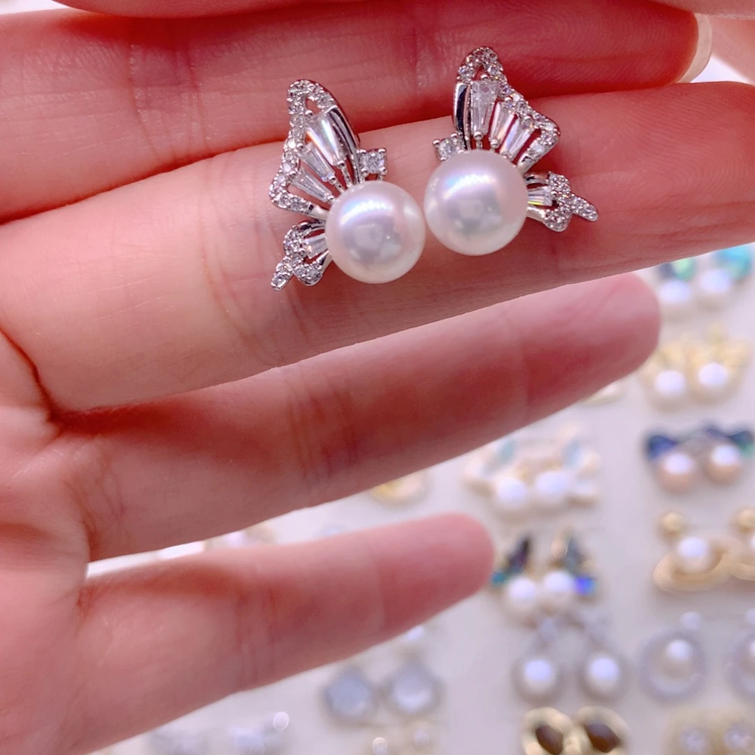 淡水珍珠合金耳饰