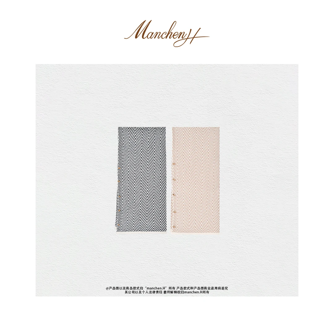 曼辰manchenh"菱织芳华"人字纹羊绒羊毛围巾披肩斗篷