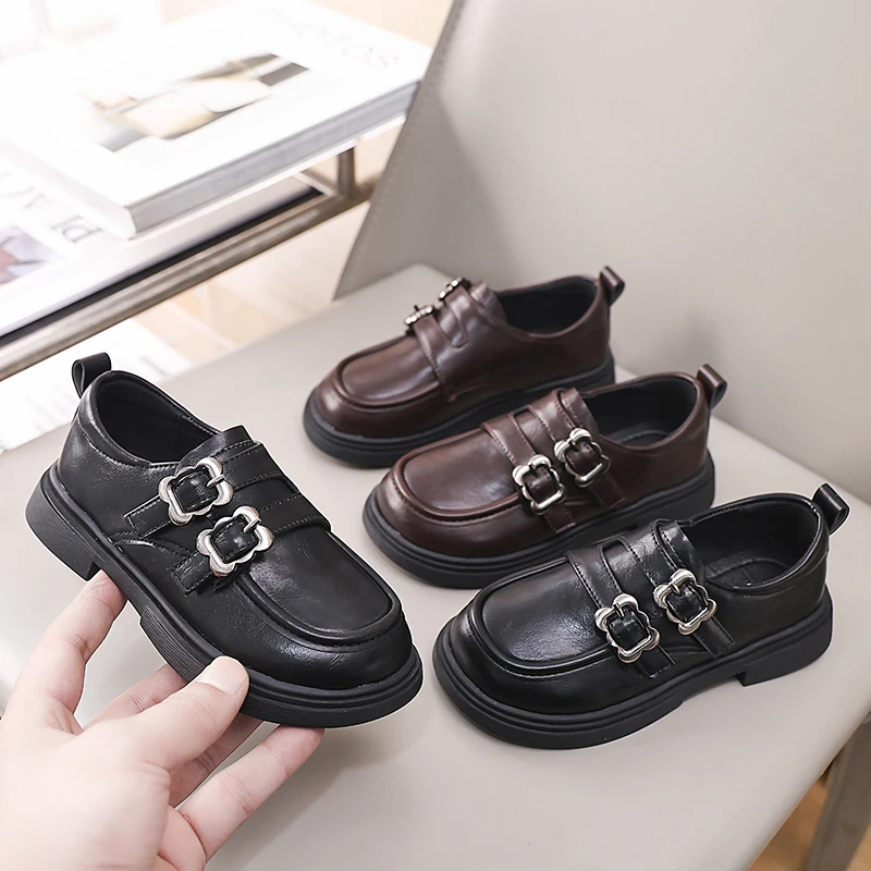 女童小皮鞋春季儿童公主鞋软底学院风黑色乐福鞋2025新款女孩单鞋
