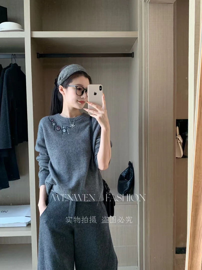 WEN 25新款韩版气质宽松圆领百搭针织衫WWM0300