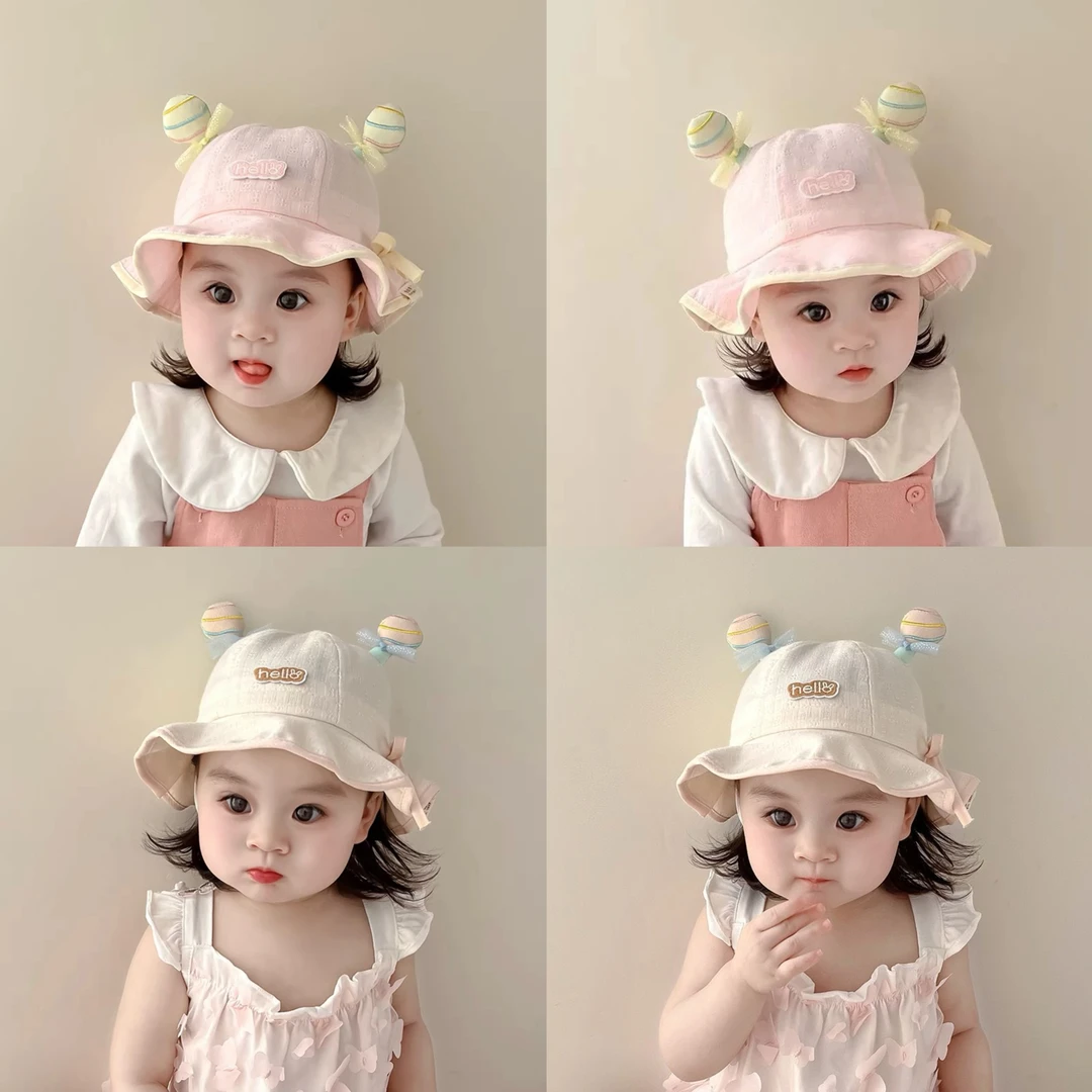 婴儿帽子春秋季儿童渔夫帽可爱外出新生宝宝遮阳防晒洋气婴儿帽子