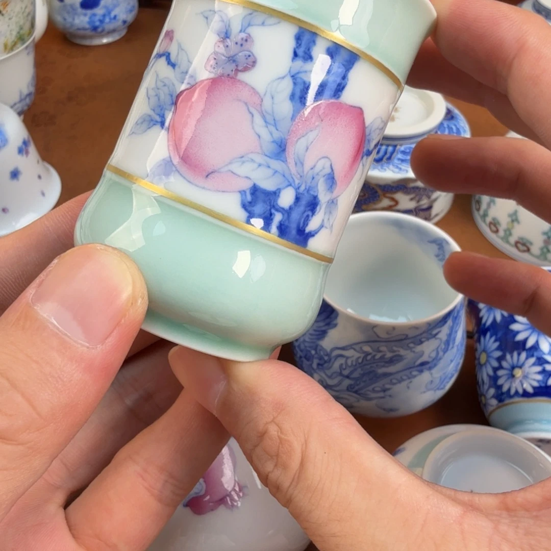 双***生摆件景德镇瓷器手工手绘