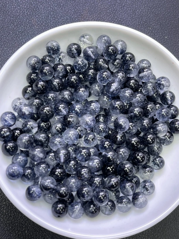 天然珠宝玉石 黑幽灵散珠Y2258  8MM 30颗（赠弹力绳）