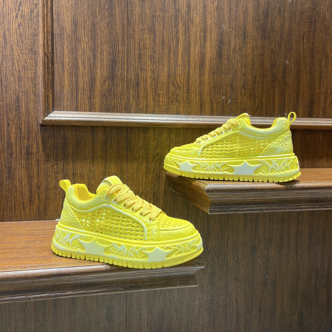 夏季潮流个性百搭擦色厚底增高复古做旧时尚脏脏鞋休闲单网板鞋