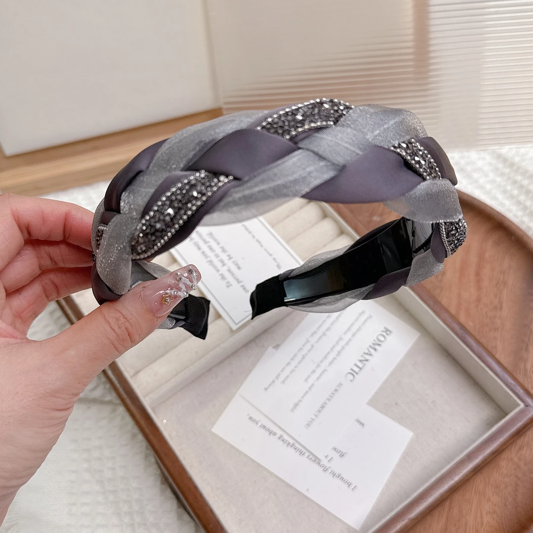 带齿早春新款设计师款定制发箍灰色韩国头箍