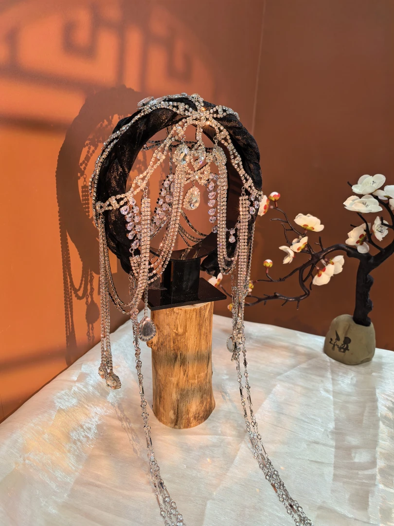 【睡美人】原创锆石轻奢水晶流苏发箍