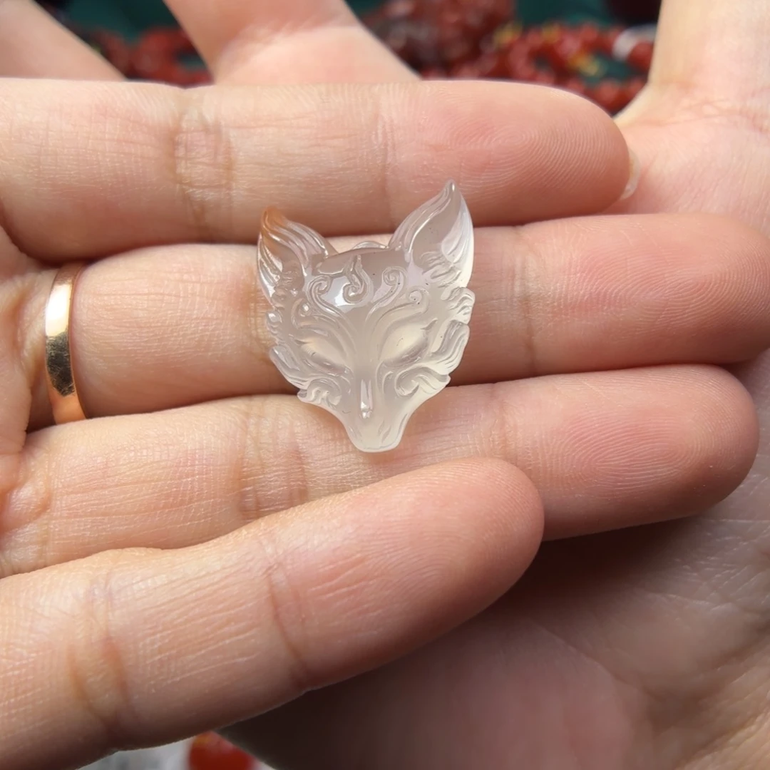 未镶嵌挂件南红玛瑙狐狸挂坠荔枝冻